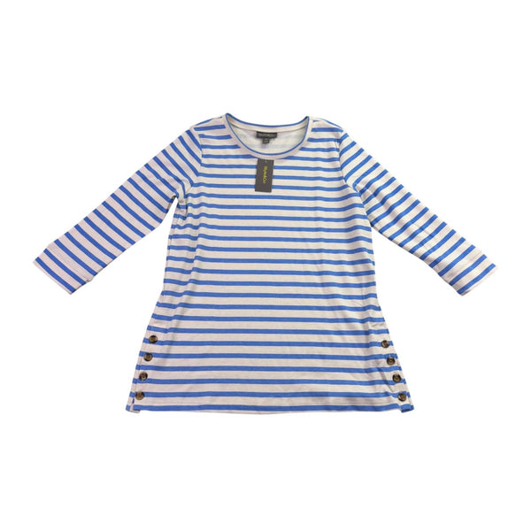 Style & Co Womens Blue Striped Long Sleeve Tunic Top Sized Petite Size M