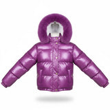 Fashion Nova Girls Purple Puffer Coat Faux Fur Hood Size 14 Y2K Winter