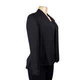 Eileen Fisher Womens Black Silk Open-Front Jacket Minimalist Design Sz XS