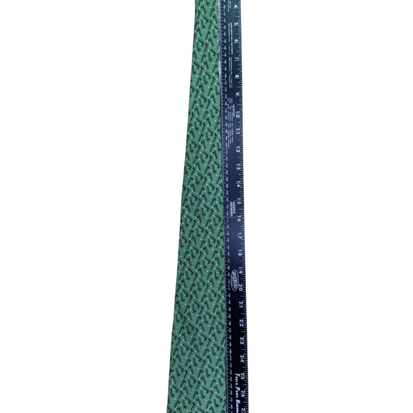 Vineyard Vines Mens Green Silk Candy Cane Patterned Tie