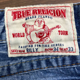 True Religion Womens Embroidered Bootcut Jeans Section Billy Medium Wash