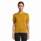 J.Crew Womens Mustard Yellow Lyocell Blend Short Sleeve Sweater Size M
