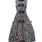 Nanette Lepore Womens Black Floral Midi Dress Ruffled Sleeveless Size 8