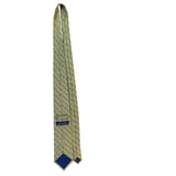 Jos. A. Bank Mens Yellow & Blue 100% Silk Handmade Geometric Print Necktie