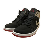 Air Jordan Men Black & Silver Nubuck High-Top Basketball Sneakers Size 9.5