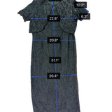 Sténay Womens Black Silk Beaded Evening Gown With Sheer Jacket  Elegant Size 20