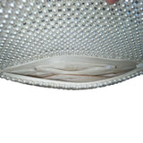 Pearl White Women’s Elegant Beaded Zipper Compartments Clutch Evening Bag