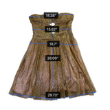 Hailey Adrianna Papell Womens Gold Glitter Mesh Strapless Dress Elegant Size 12