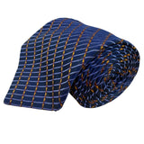 Ike Behar Mens Navy Silk Tie Geometric Plaid Design 59
