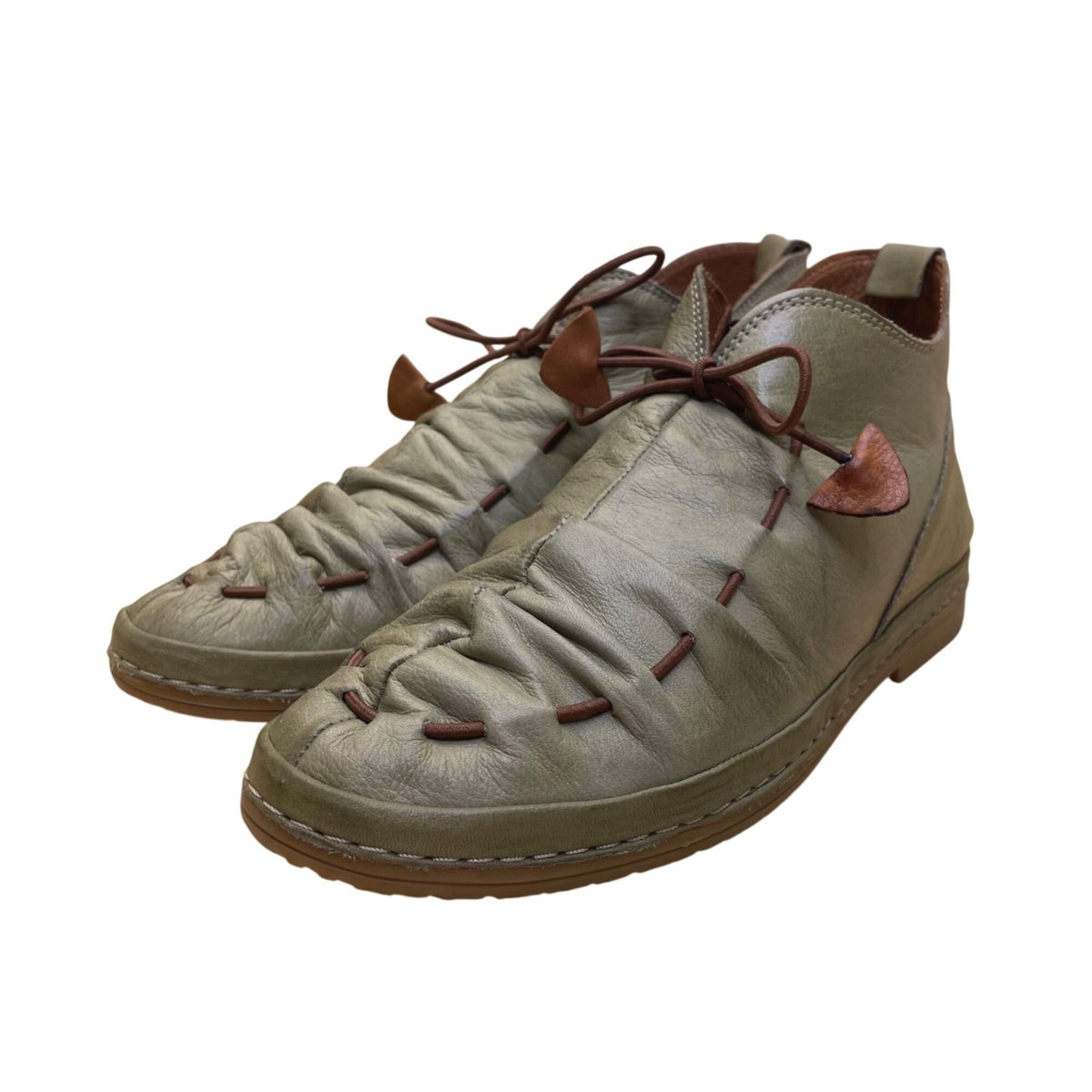 Lemon n Lime Women’s Green Leather Moccasin-Style Ankle Boots Size EU37/US7