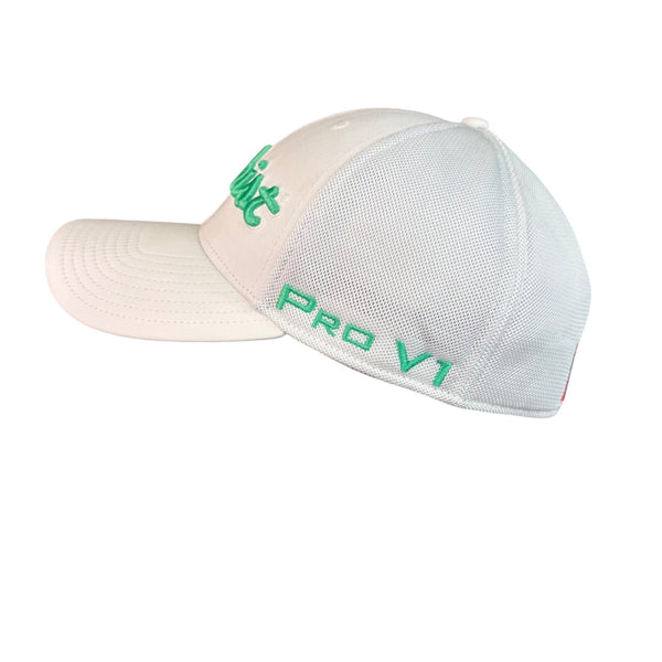 Titleist White/Green Polyester Golf Hat Small-Medium Fit