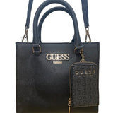 Guess Women’s Black Faux Leather Detachable Strap & Coin Pouch Crossbody Bag