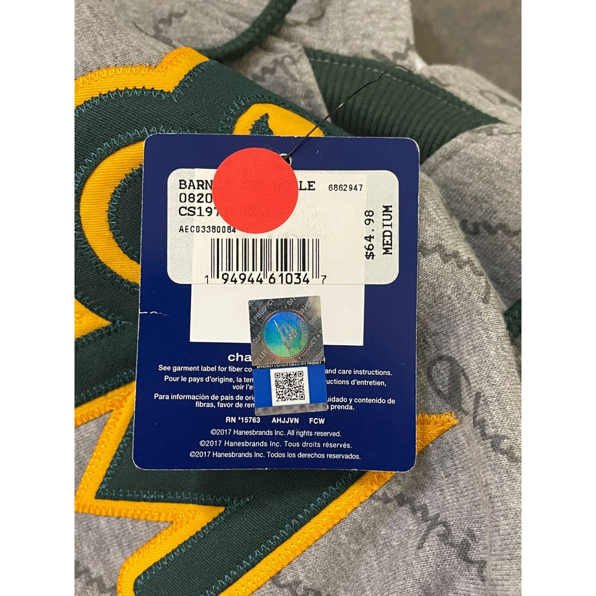 NWT Champion Pullover Pockets Cotton Men's Hoodie Grey, Green Size Medium