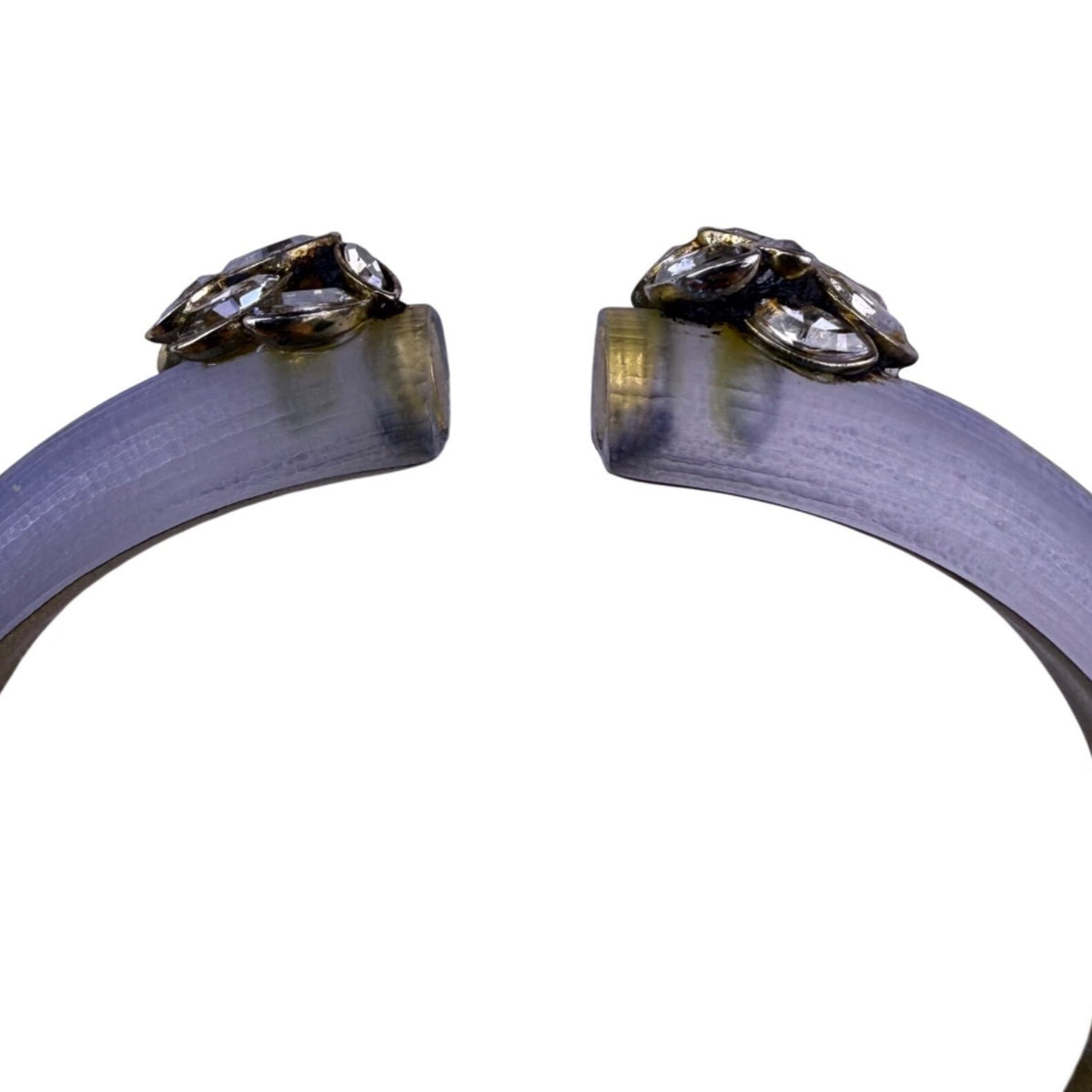 Alexis Bittar Lucite Womens Purple Resin Bracelet With Swarovski Crystals Floral