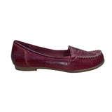 Thom McAn Women’s Red Leather Embellished Design Casual Slip-On Loafers Size 8W