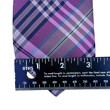 Covington Mens Purple Silk Plaid Necktie Classic Formal Dry Clean Only