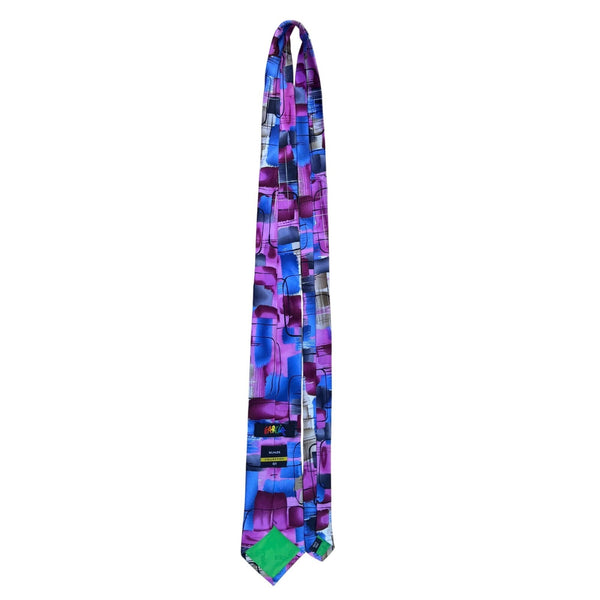 Garcia Mens Multi-Color 100% Silk Tie Abstract Brushstroke Pattern
