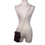 Epona Women’s Bronze Metallic Snakeskin Clasp Closure Chain Strap Crossbody Bag