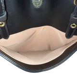 Anne Klein Floral Print Black Faux Leather Gold Accent Zipper Closure Tote Bag