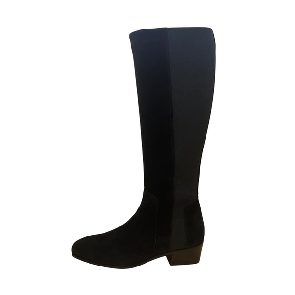Aquatalia Women’s Black Suede & Stretch Calve Knee-High Nolita Boots Size 6.5M