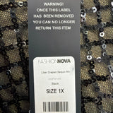 Fashion Nova Womens Black Sequined Stretch Dress Party Evening Size 1X