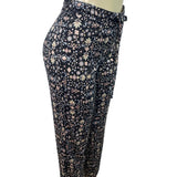 Muk Luks 3-Piece Black Open Cardigan T-Shirt & Floral Pant Lounge Set Sz S - New