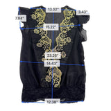 Luly K Womens Black Sheer Embroidered Blouse With Lace Trim Elegant Size OS 