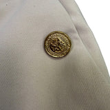 Zara Womens Beige Button-Detail High-Waisted Pants Size M
