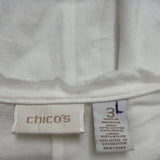 Chicos Womens White & Silver Sequin Tank Top Casual Lightweight Stretch Size 3L