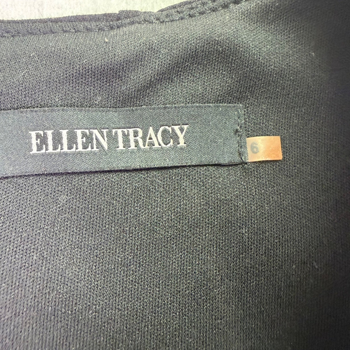 Ellen Tracy Womens Black Belted Cap Sleeve Sheath Dress Size 6