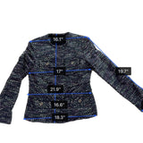 Albert Nipon Womens Purple/Black Tweed Skirt Suit Size 4