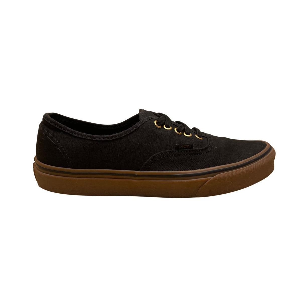 Vans Men’s Black Canvas Gum Sole Low Top Lace Up Authentic Sneakers Size 9.5