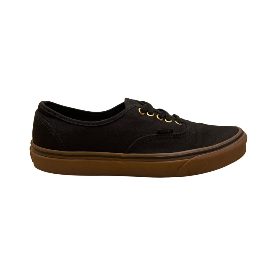 Vans Men’s Black Canvas Gum Sole Low Top Lace Up Authentic Sneakers Size 9.5