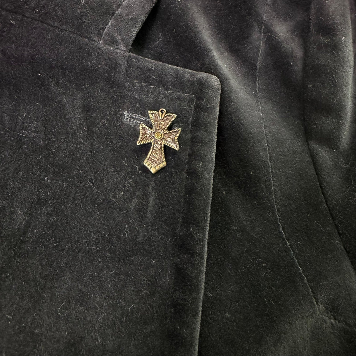 Boss Mens Black Cotton Blazer Jacket Two-Button Style W/ Lining Detail Size 40R