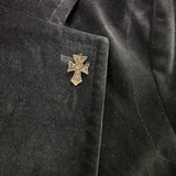 Boss Mens Black Cotton Blazer Jacket Two-Button Style W/ Lining Detail Size 40R