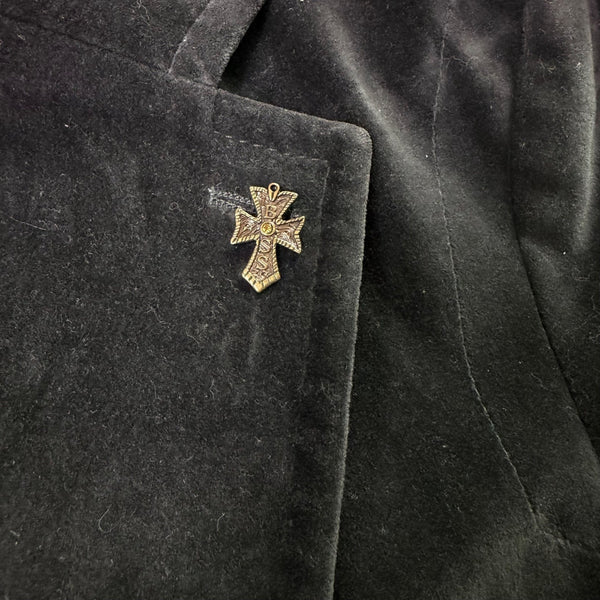 Boss Mens Black Cotton Blazer Jacket Two-Button Style W/ Lining Detail Size 40R