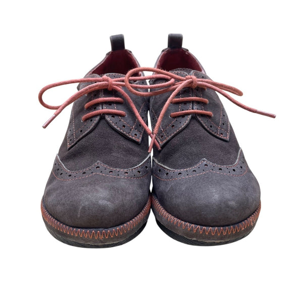Jambu Women’s Brown Leather With Brogue Design Lace-Up Sport Wedge Boots Size 6M