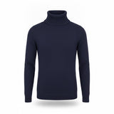 Bylyse Womens Navy Cotton-Blend Turtleneck Sweater Ribbed Knit Size M