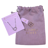 Kendra Scott Womens Silver Tone Heart Rhinestone Pendant Necklace Elegant Design