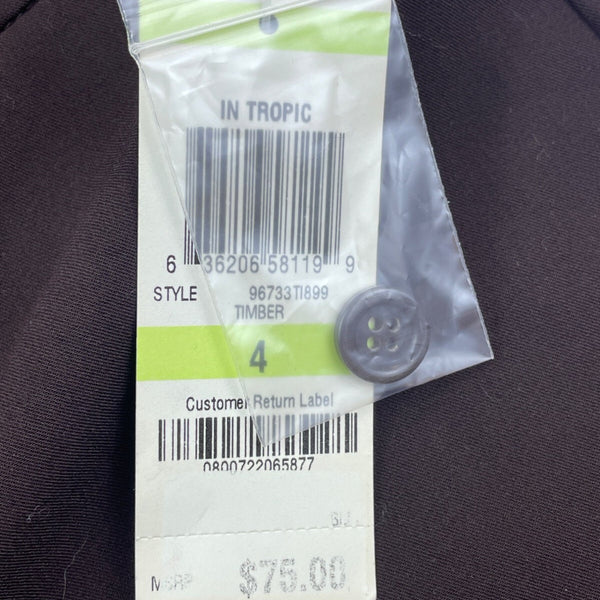 INC Womens Brown Straight Leg Dress Pants Size 4 - New