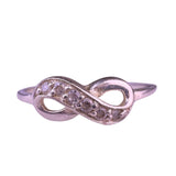 Silver Tone Womens 925 Infinity Knot Ring Thailand Engraving Symbolic Style Sz 7