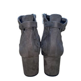 Franco Sarto Women’s Gray Suede Block Heel Side Zip Nixon Ankle Boots Size 9M