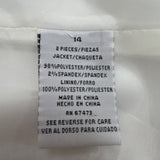 Julian Taylor Womens White Long Jacket With Black Trim Button Front  Size 14