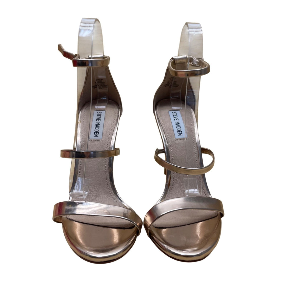 Steve Madden Womens Gold Strappy Sheena High Heel Sandals Size 9.5M
