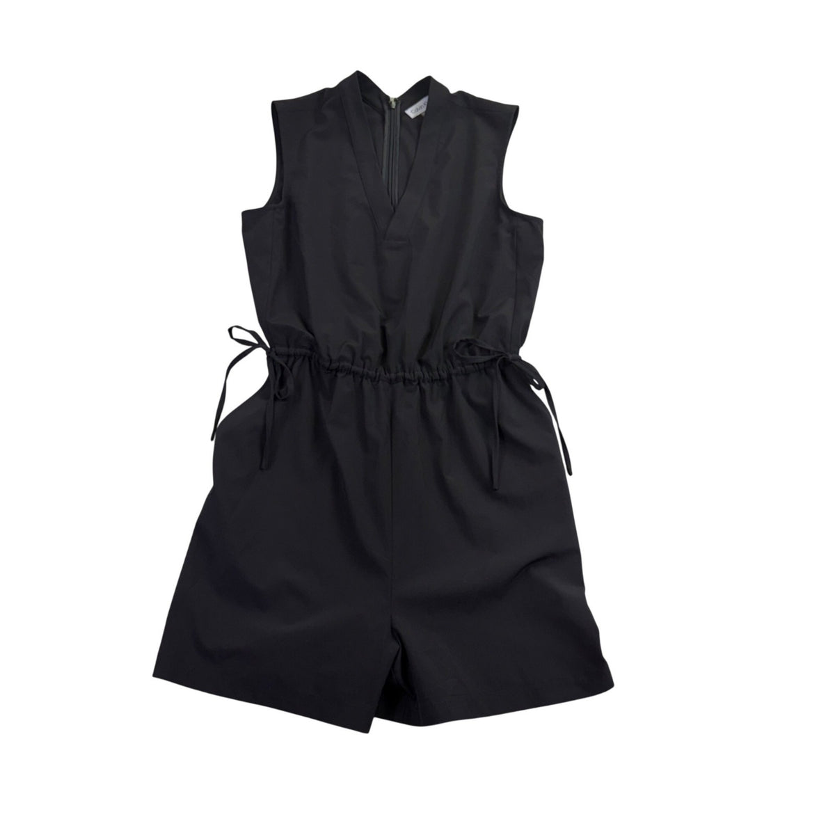 Calvin Klein Womens Black Sleeveless Romper With Drawstring Waist Size 4