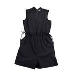 Calvin Klein Womens Black Sleeveless Romper With Drawstring Waist Size 4