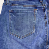 Ann Taylor Loft Womens Blue Denim Jeans Raw Hem Slim Straight Mid-Rise Size 30