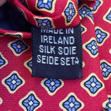 Silk Mens Red Blue Geometric Pattern Tie Made In Ireland Classy Businesswear