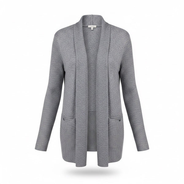 Avenue Womens Gray Open Cardigan Sweater Plus Lightweight Size 22/24
