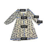Hayden Girls Cream/Black Butterfly Dress Ruffle Detail Sz L